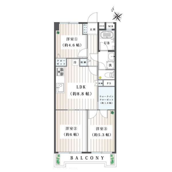 東戸塚ヒミコマンションの間取り図