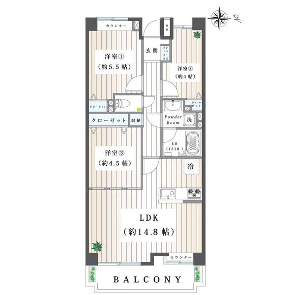 プラザクレスト横浜上永谷の間取り図